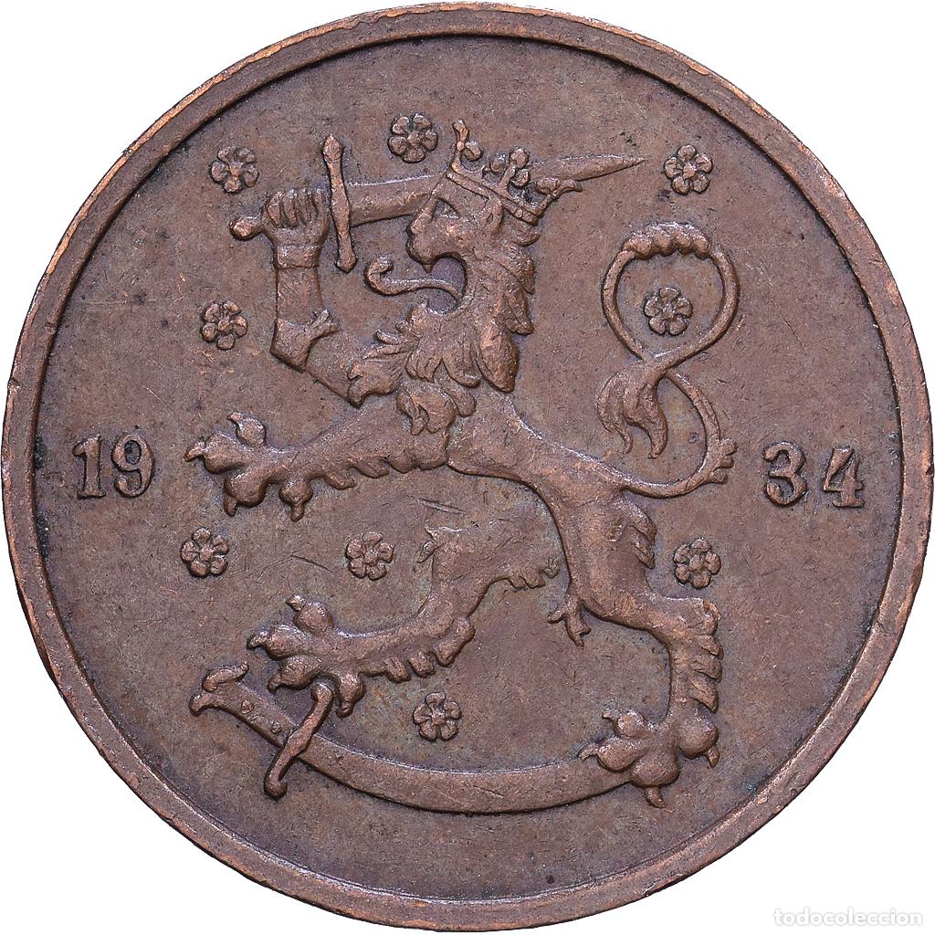 Monedas antiguas de Europa: [#1531073] Finlandia, 5 Pennia, 1934, Helsinki, Cobre, BC+, KM:22