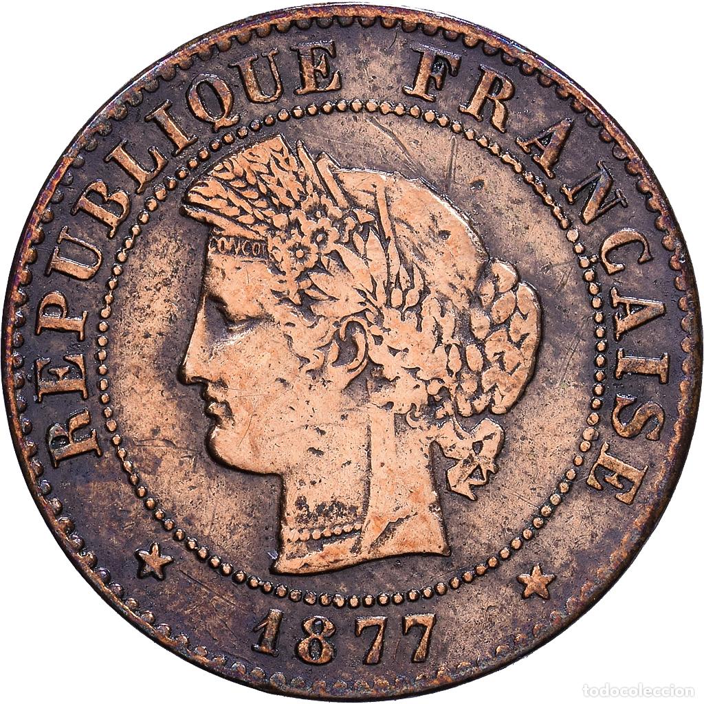 Monedas antiguas de Europa: [#1548028] Francia, 1 Centime, C&eacute;r&egrave;s, 1877, Paris, Bronce, BC+, Gadoury:88