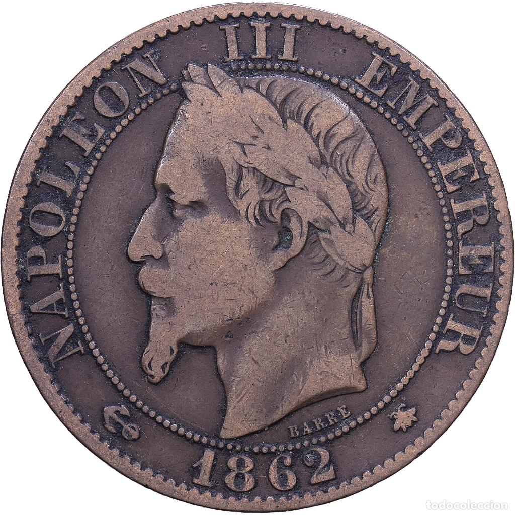 Monedas antiguas de Europa: [#1531058] Francia, Napoleon III, 5 Centimes, 1862, Paris, Bronce, MBC, Gadoury:155