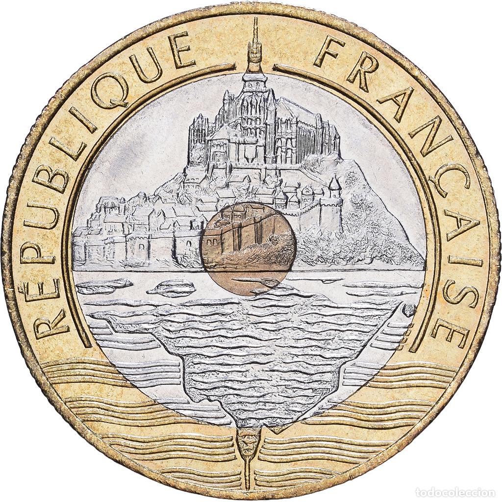 Monedas antiguas de Europa: [#1531172] Francia, 20 Francs, Mont Saint Michel, 1992, Paris, Trimet&aacute;lico, SC+, KM:1008.2