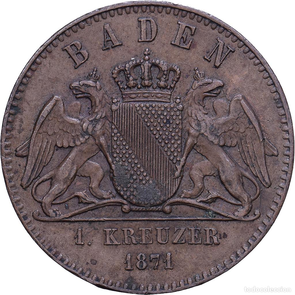 Monedas antiguas de Europa: [#1530990] Estados alemanes, BADEN, Friedrich I, Kreuzer, 1871, Baden, Cobre, MBC, KM:252