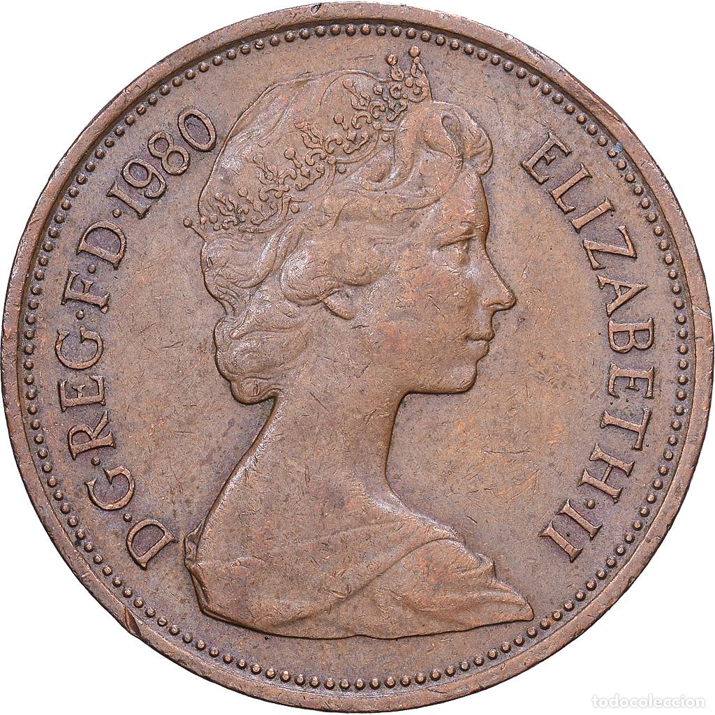 Monedas antiguas de Europa: [#1531017] Isla de Man, Elizabeth II, 2 New Pence, 1980, British Royal Mint, Bronce, MBC