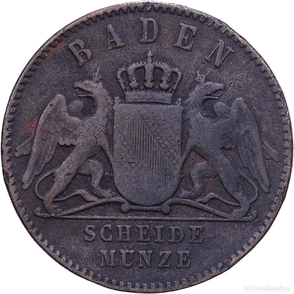 Monedas antiguas de Europa: [#1531002] Estados alemanes, BADEN, Friedrich I, Kreuzer, 1870, Cobre, MBC, KM:242