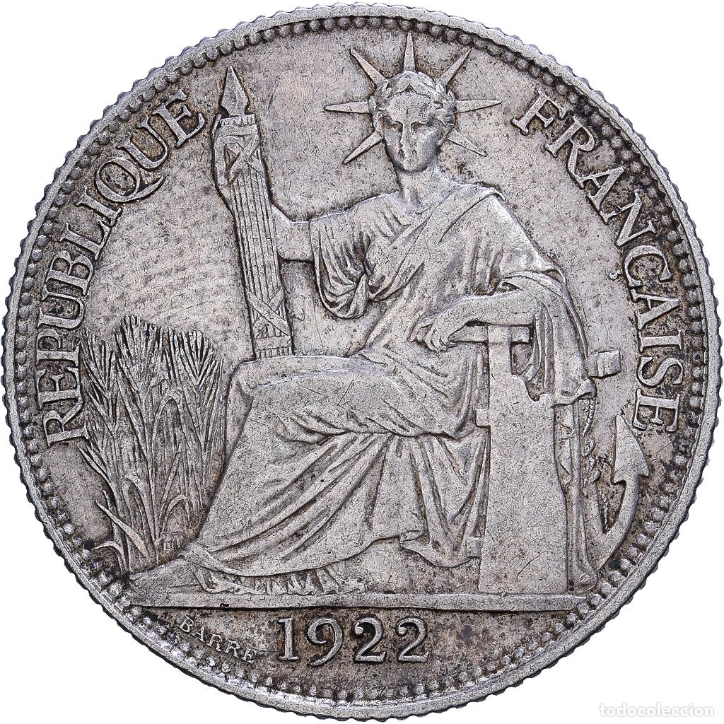 Monedas antiguas de Europa: [#1531238] Indochina Francesa, 20 Cents, 1922, Paris, Plata, MBC, Lecompte:222
