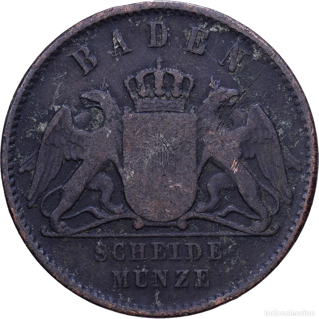 Monedas antiguas de Europa: [#1531015] Estados alemanes, BADEN, Friedrich I, Kreuzer, 1864, Cobre, BC+, KM:242