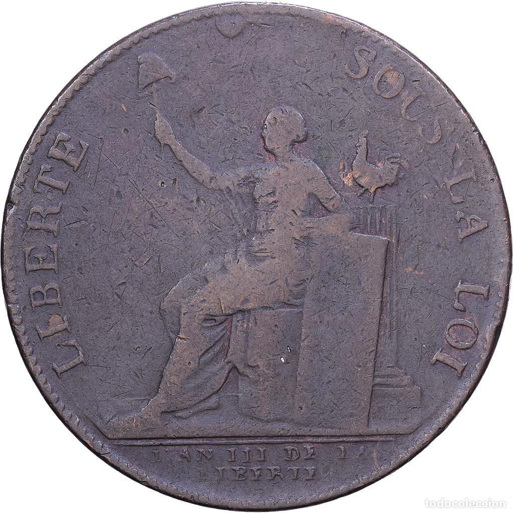 Monedas antiguas de Europa: [#1531060] Francia, 2 Sols, 1791, Paris, Bronce, BC, Brandon:217, KM:Tn23