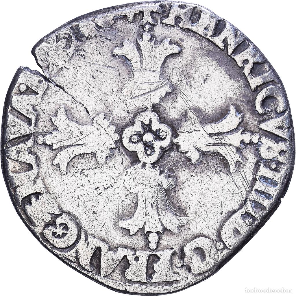 Monedas antiguas de Europa: [#1548061] Francia, Henri IV, 1/8 d'&eacute;cu &agrave; la croix feuillue de face, Bayonne, Plata, BC+