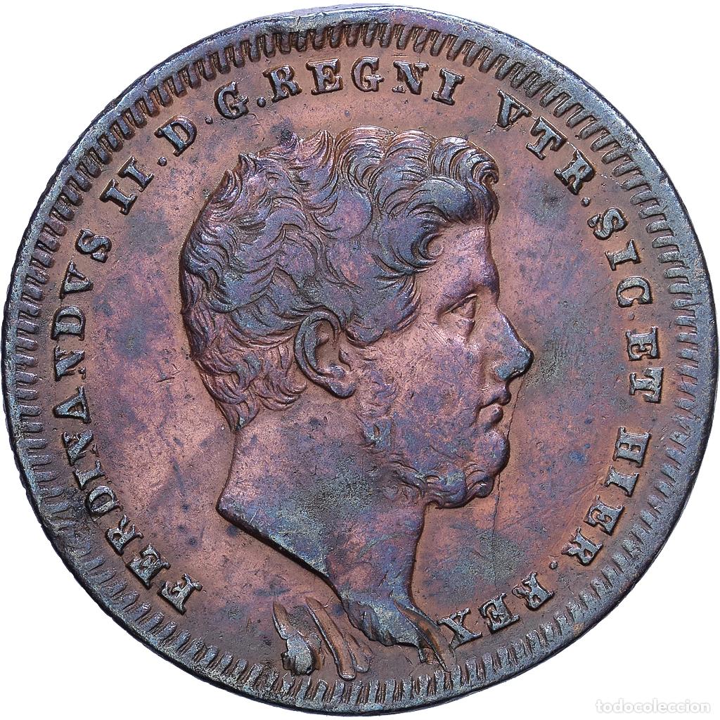 Monedas antiguas de Europa: [#1548035] Kingdom of the Two Sicilies, Ferdinando II, 2 Tornesi, 1842, Naples, Cobre, MBC