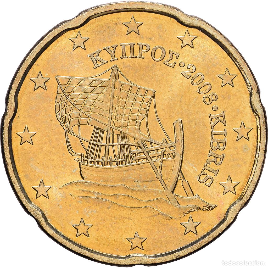 Monedas antiguas de Europa: [#1514174] Chipre, 20 Centimes, 2008, Vantaa, Nordic gold, EBC+