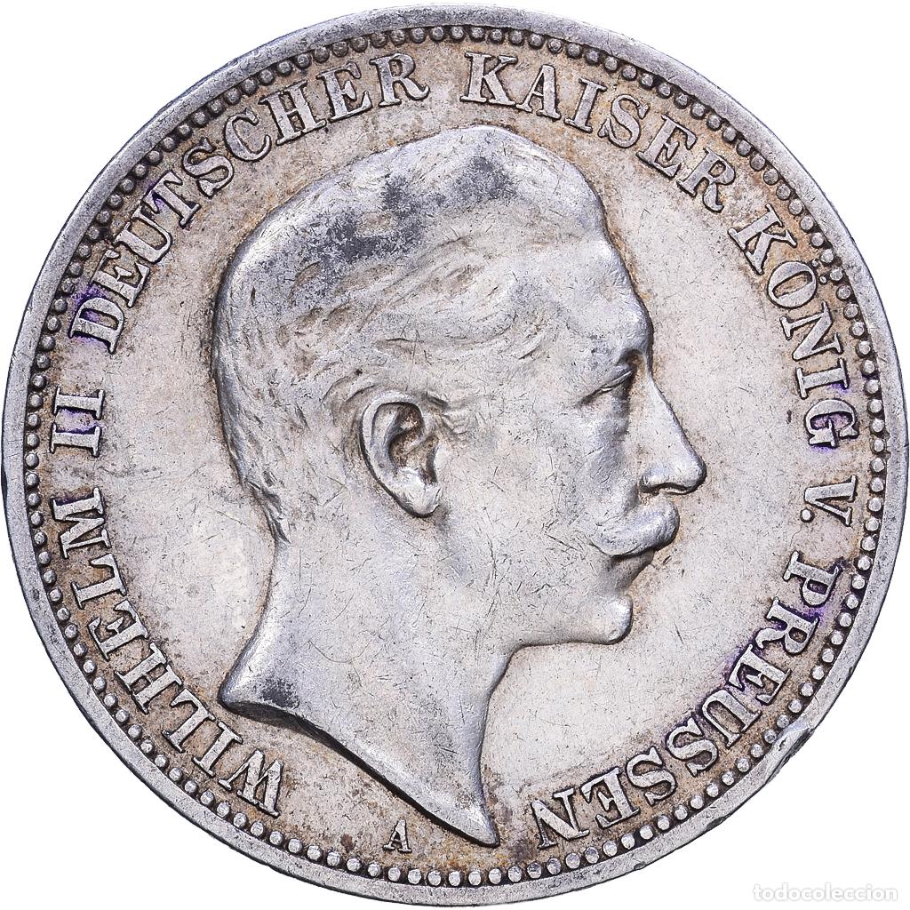 Monedas antiguas de Europa: [#1531190] Estados alemanes, PRUSSIA, Wilhelm II, 3 Mark, 1909, Berlin, Plata, MBC, KM:527