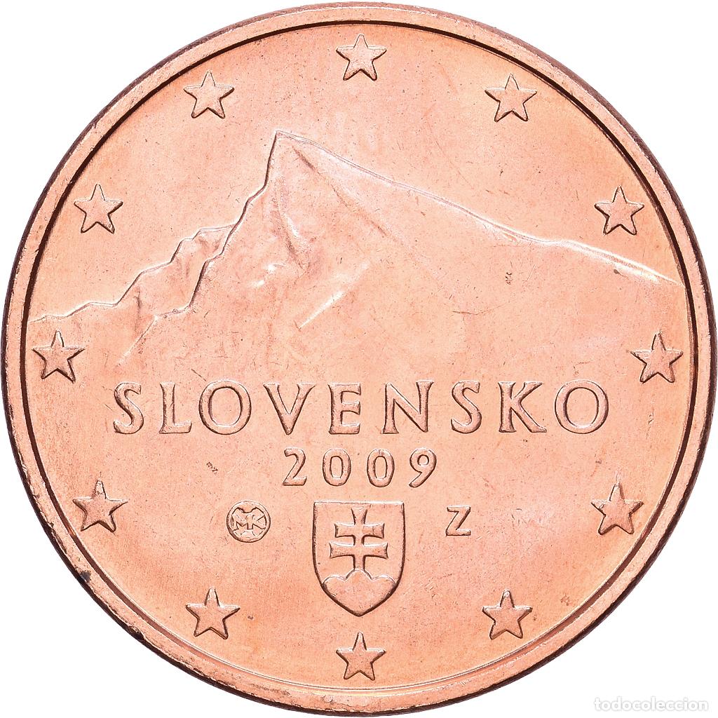 Monedas antiguas de Europa: [#1514213] Eslovaquia, 5 Centimes, la cr&ecirc;te Krivan, 2009, Kremnica, Acier plaqu&eacute; cuivre