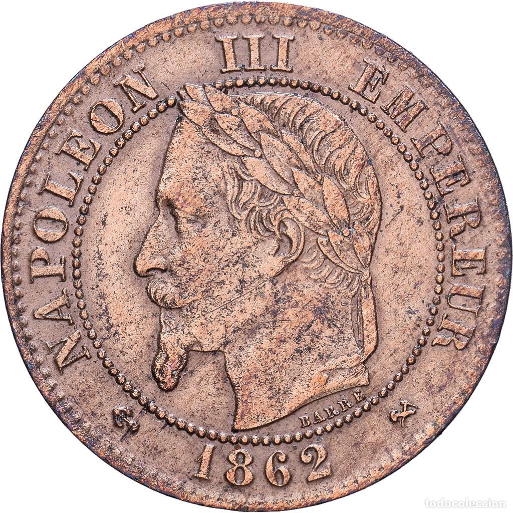 Monedas antiguas de Europa: [#1548029] Francia, Napoleon III, 2 Centimes, 1862, Bordeaux, Bronce, MBC+, Gadoury:104