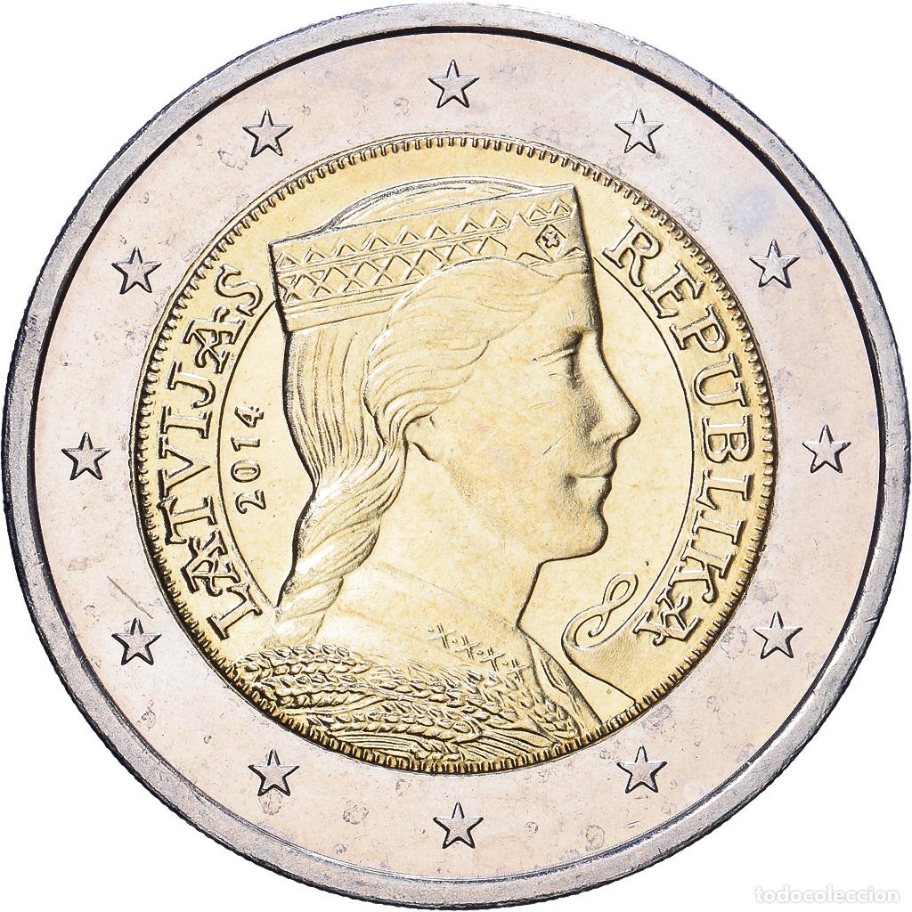 Monedas antiguas de Europa: [#1514093] Letonia, 2 Euro, Portrait, 2014, SC, Bimet&aacute;lico