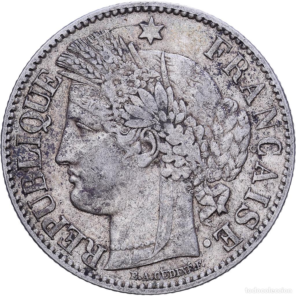 Monedas antiguas de Europa: [#1531335] Moneda, Francia, C&eacute;r&egrave;s, 2 Francs, 1871, Bordeaux, BC+, Plata, KM:817.2