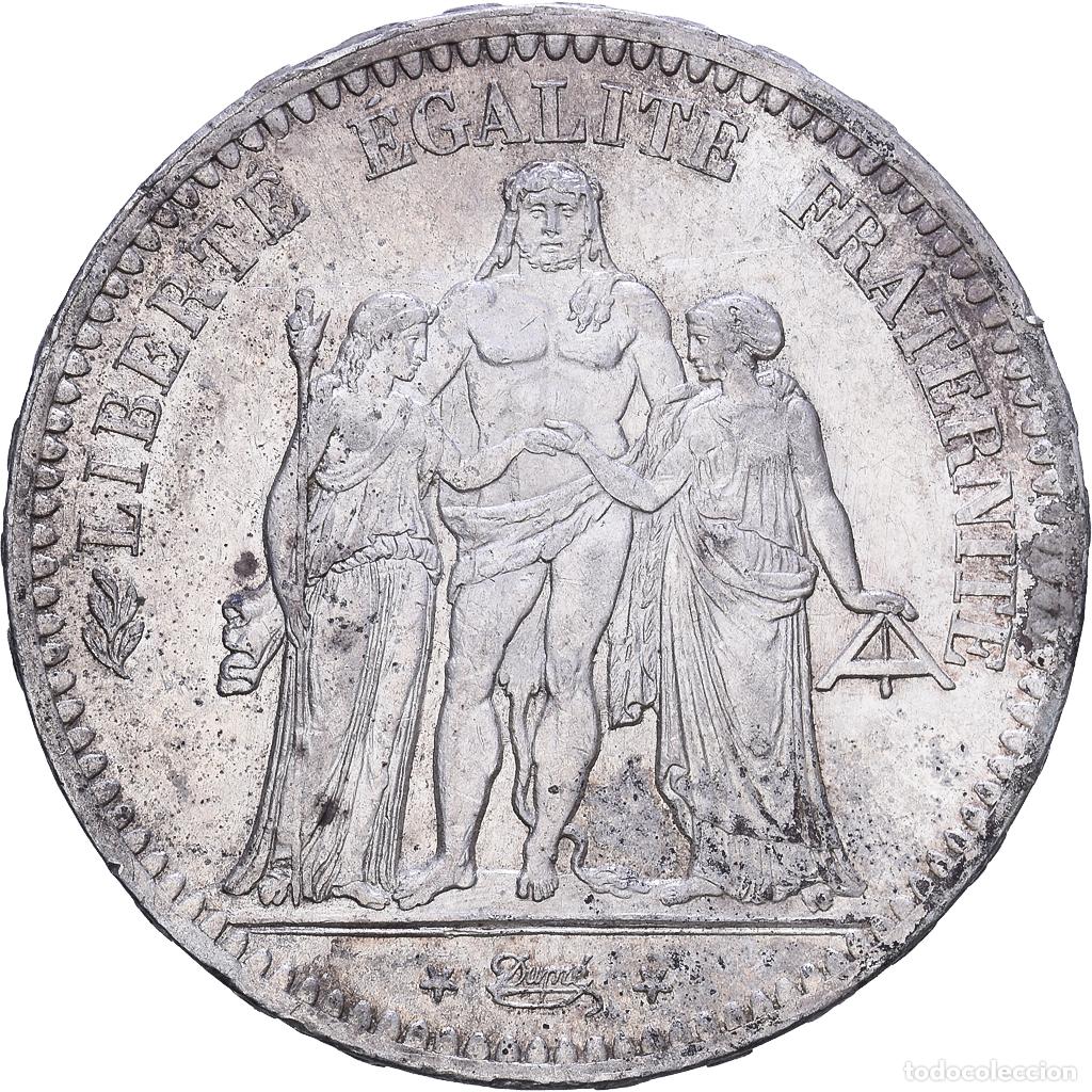 Old Coins of Europe: [#1118245] Moneda, Francia, Hercule, 5 Francs, 1849, Paris, MBC, Plata, KM:756.1