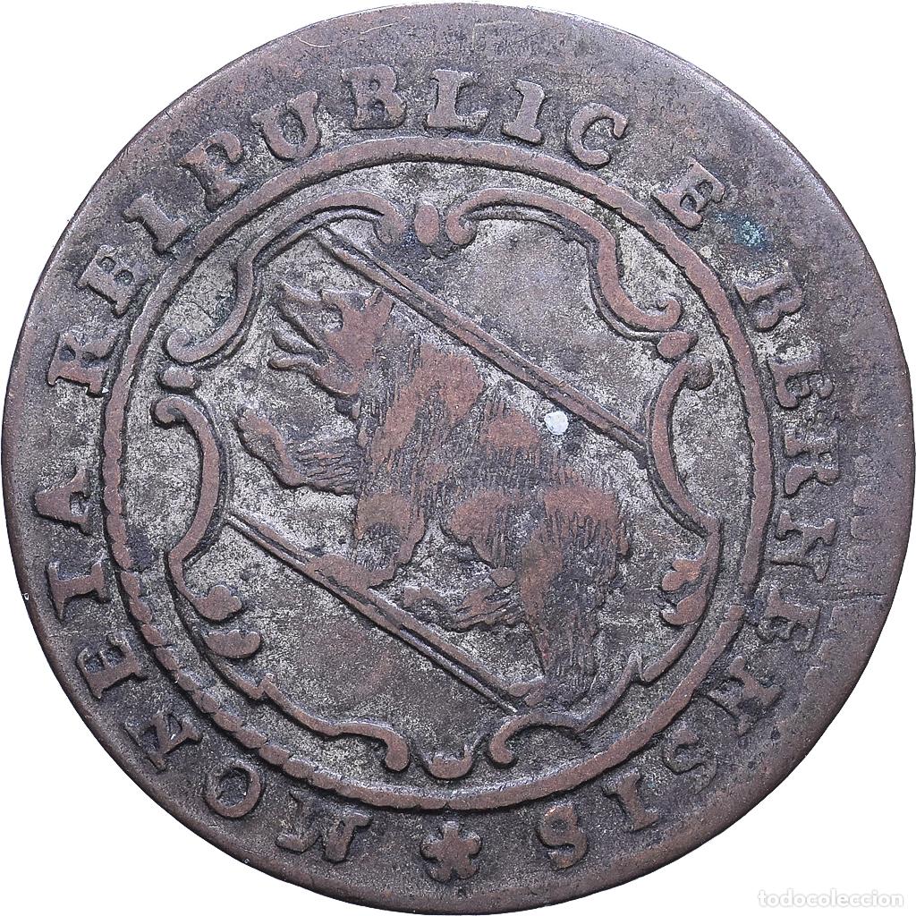 Moedas antigas da Europa: [#1548042] City of Bern, 1/2 Batzen, 1796, Bern, Vell&oacute;n, MBC, KM:91