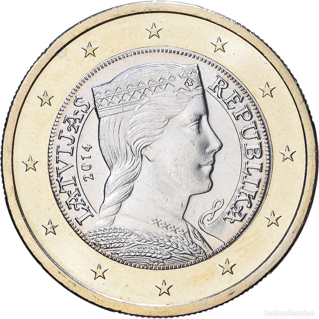 Monedas antiguas de Europa: [#1514125] Letonia, 1 Euro, 2014, Karlsruhe, Bimet&aacute;lico, SC