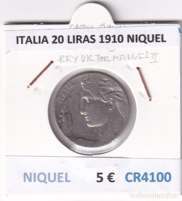 Monedas antiguas de Europa: CR4100 MONEDA ITALIA 20 LIRAS 1910 NIQUEL