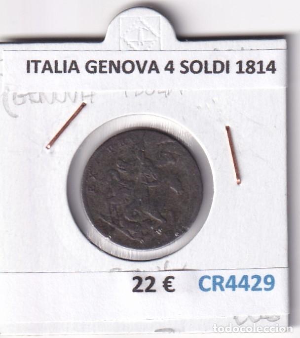 Monedas antiguas de Europa: CR4429 MONEDA ITALIA GENOVA 4 SOLDI 1814