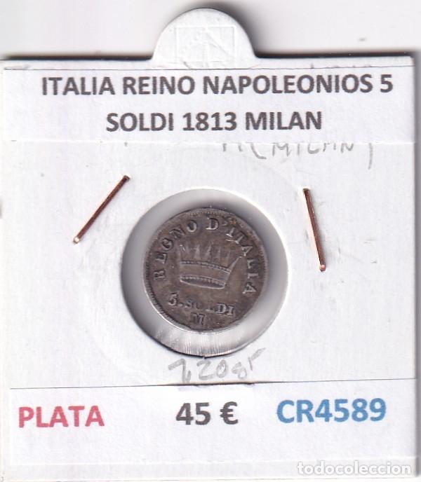 Monedas antiguas de Europa: CR4589 MONEDA ITALIA REINO NAPOLEONIOS 5 SOLDI 1813 MILAN PLATA