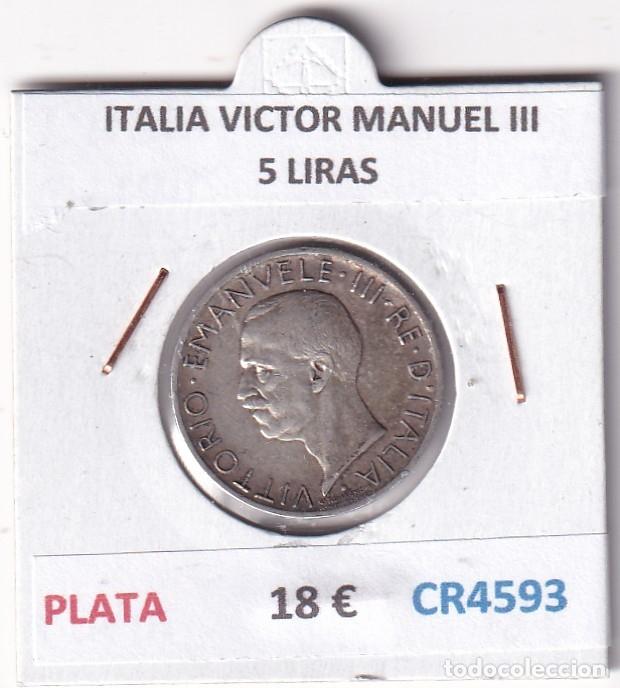 Monedas antiguas de Europa: CR4593 MONEDA ITALIA VICTOR MANUEL III 5 LIRAS PLATA