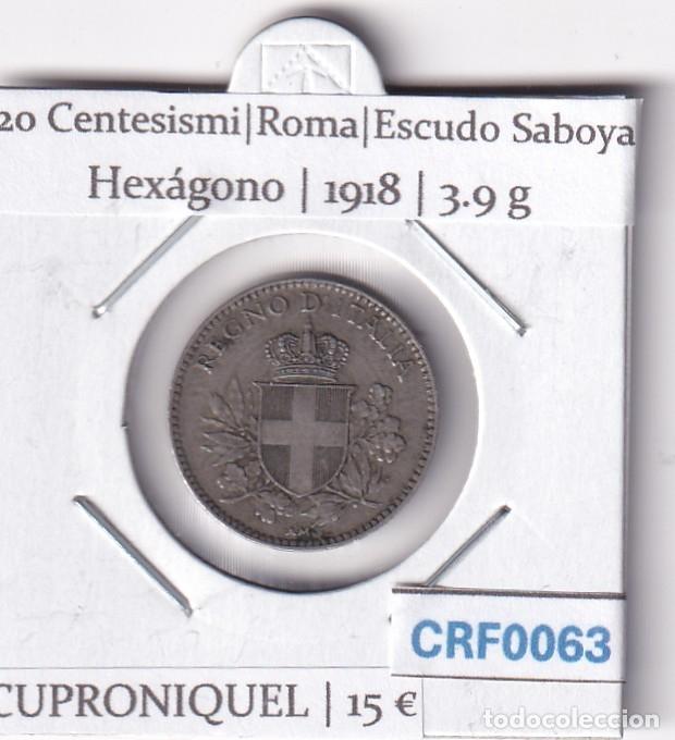 Monedas antiguas de Europa: CRF0063 MONEDA ITALIA 20 CENTESIMI ROMA 1918