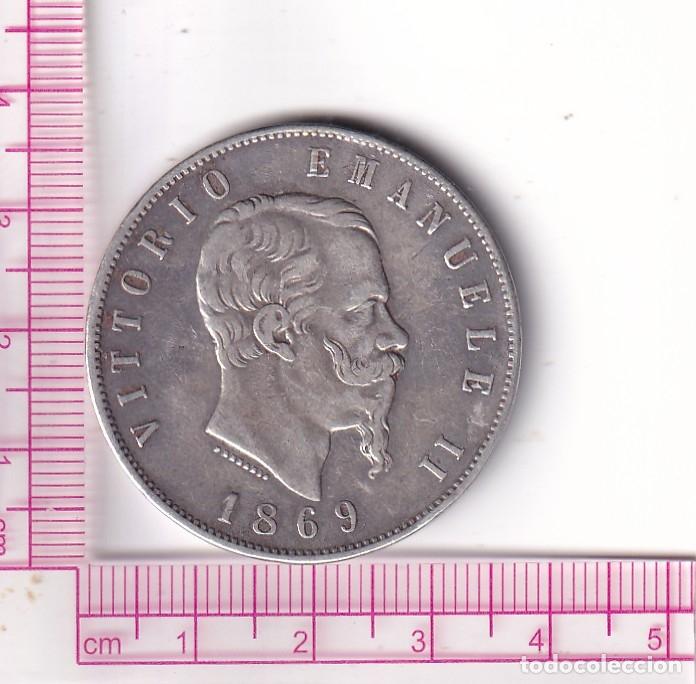 Monedas antiguas de Europa: CR1282 MONEDA ITALIA 5 LIRAS 1869 PLATA EBC