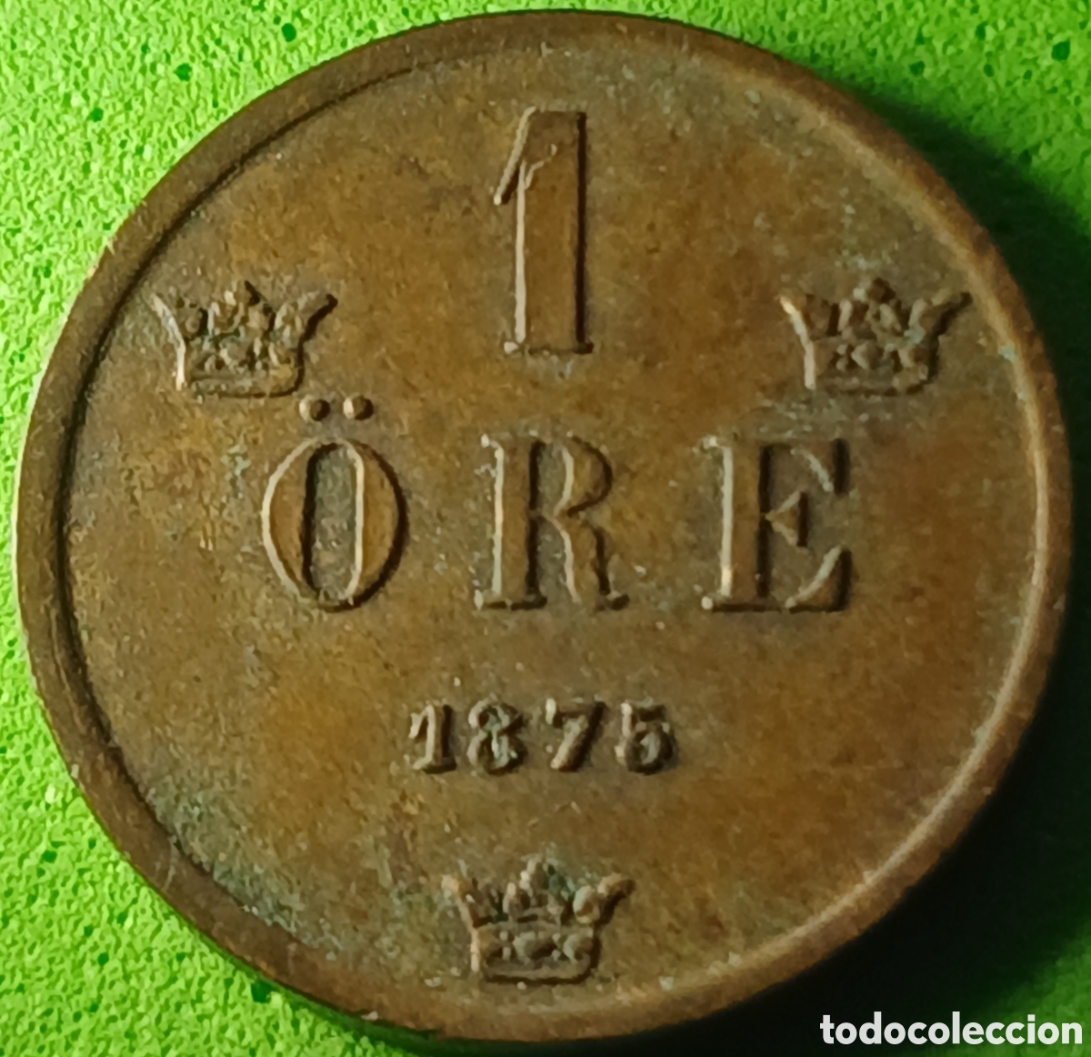 Monedas antiguas de Europa: Suecia 1 ore 1875 km#734 ESCASA!
