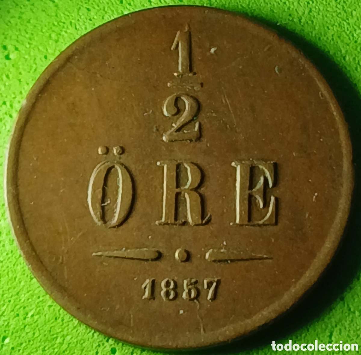 Monedas antiguas de Europa: Suecia &frac12; ore 1857 km#686