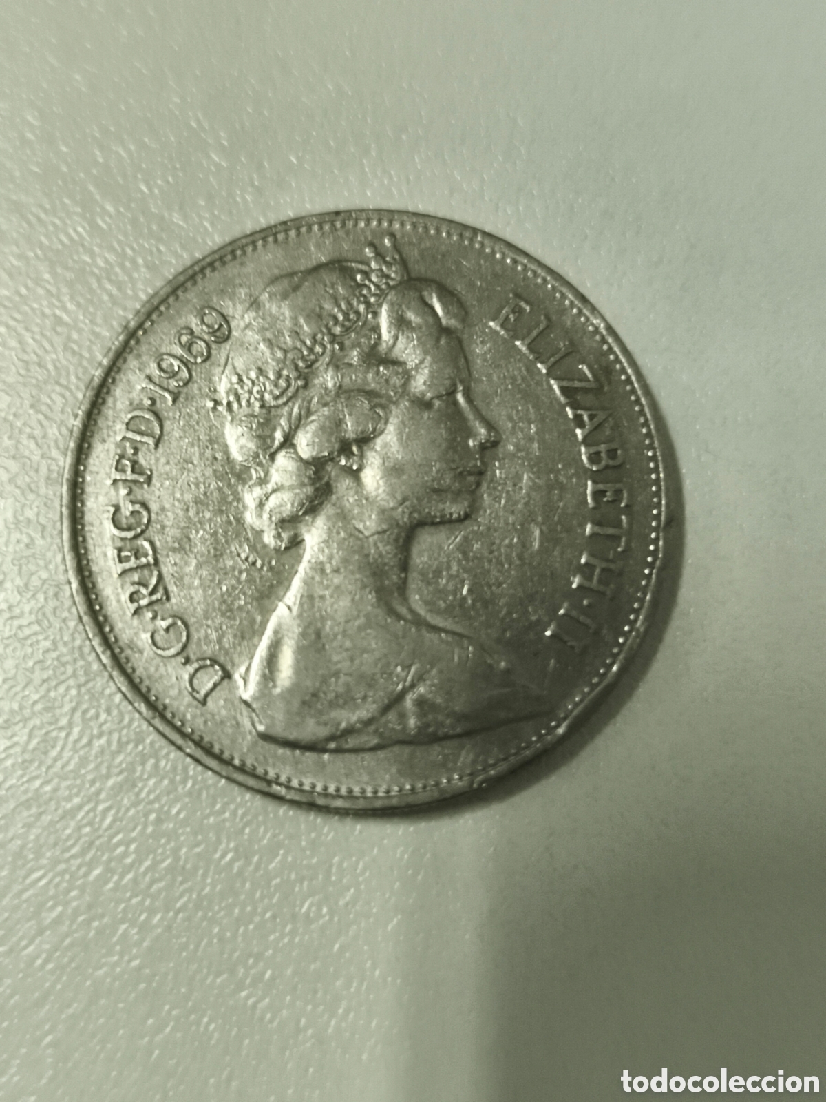 Monedas antiguas de Europa: Moneda new pence 10 1969