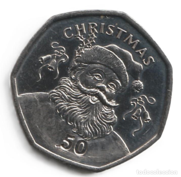 Monedas antiguas de Europa: Gibraltar 50 peniques, Navidad 2017 KM# 1492
