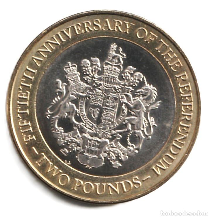 Monedas antiguas de Europa: Gibraltar 2 libras, 50 aniversario del Referendum 2017 Bimet&aacute;lica