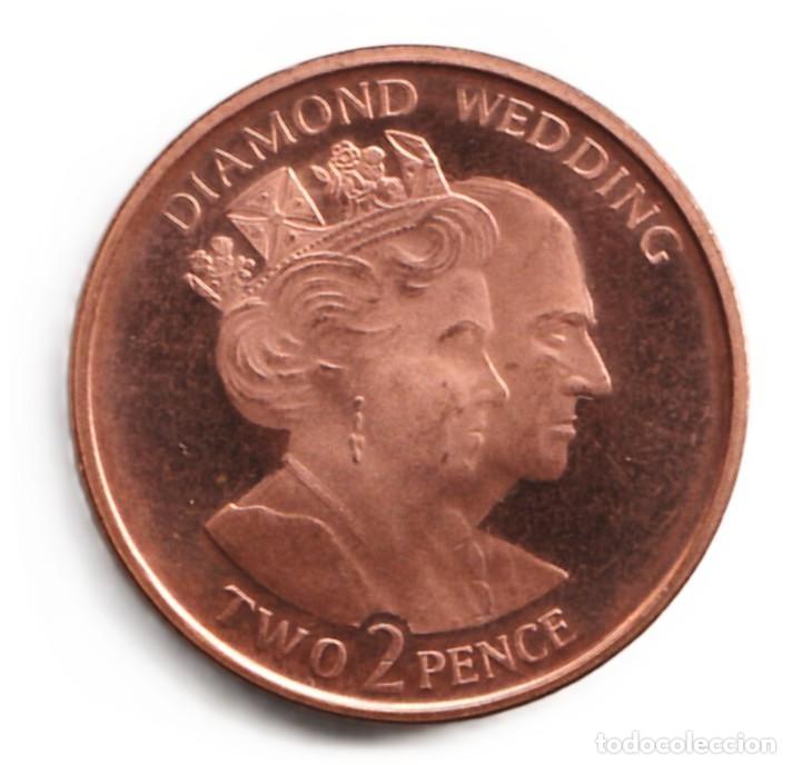 Monedas antiguas de Europa: Gibraltar 2 peniques, Boda de la Reina Isabel II y el Pr&iacute;ncipe Felipe 2007 KM# 1080