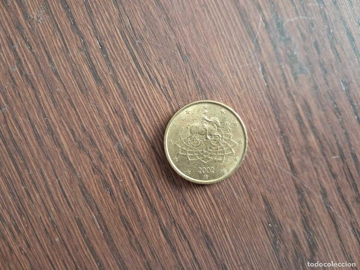 Monedas antiguas de Europa: moneda de 50 ctos de euro de Italia, a&ntilde;o 2002.