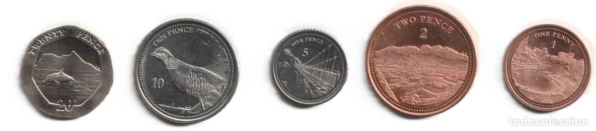 Monedas antiguas de Europa: Gibraltar set monedas 2020 1,2,5,10, 20 peniques, Sin Circular
