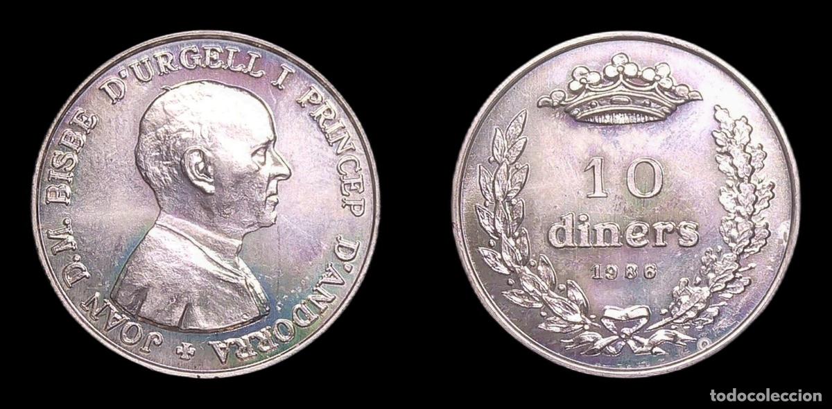 Monedas antiguas de Europa: ANDORRA 10 DINERS 1986 SC UNC PLATA