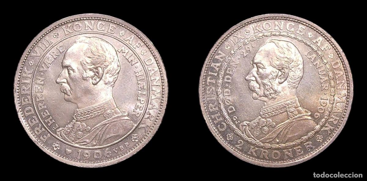 Monedas antiguas de Europa: DINAMARCA DENMARK 2 KRONER 1906 EBC+/SC- PLATA