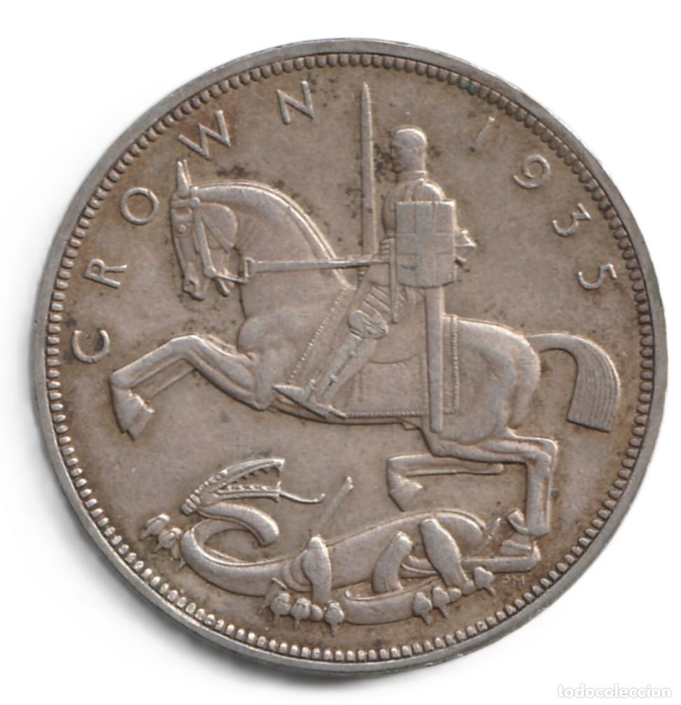 Monedas antiguas de Europa: Inglaterra 1 corona 1935 , Bodas de plata Plata