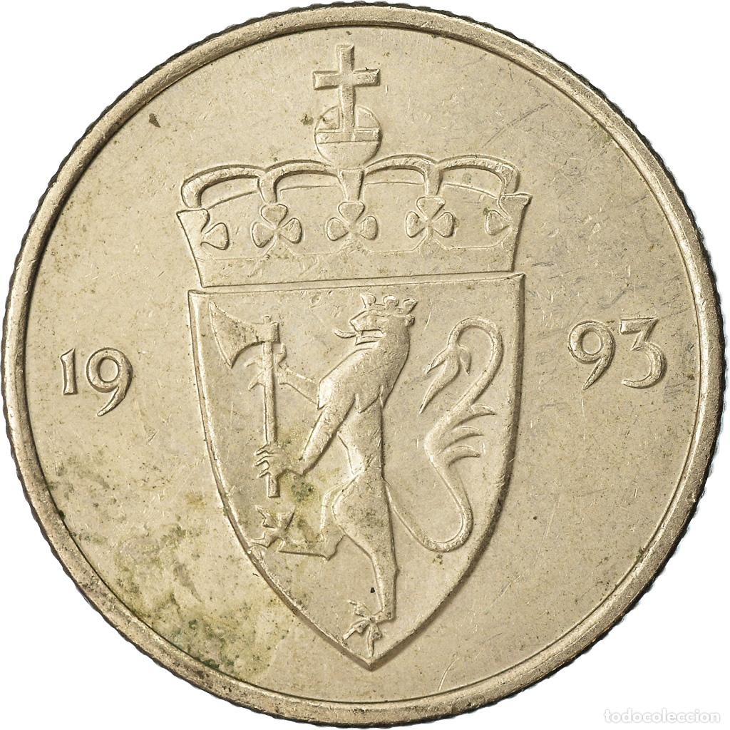 Monedas antiguas de Europa: [#763693] Moneda, Noruega, Olav V, 50 &Ouml;re, 1993, MBC, Cobre - n&iacute;quel, KM:418