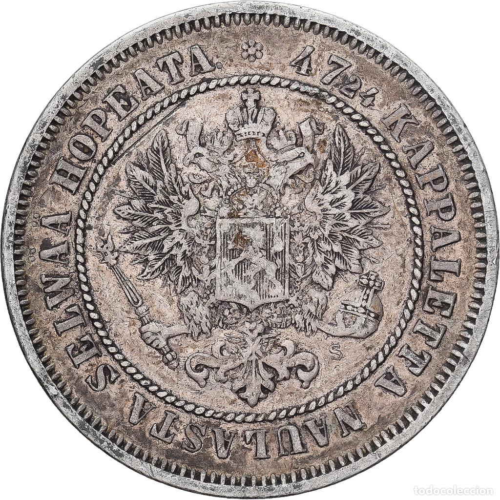 Monedas antiguas de Europa: [#341073] Moneda, Finlandia, Alexander II, 2 Markkaa, 1872, Helsinki, MBC, Plata, KM:7.2