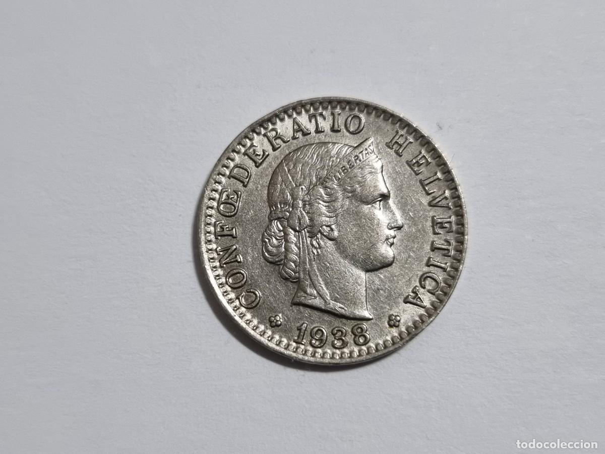 Monedas antiguas de Europa: Antigua Moneda Suiza 20 Rappen 1938 Confederacion Helvetica Coleccionista