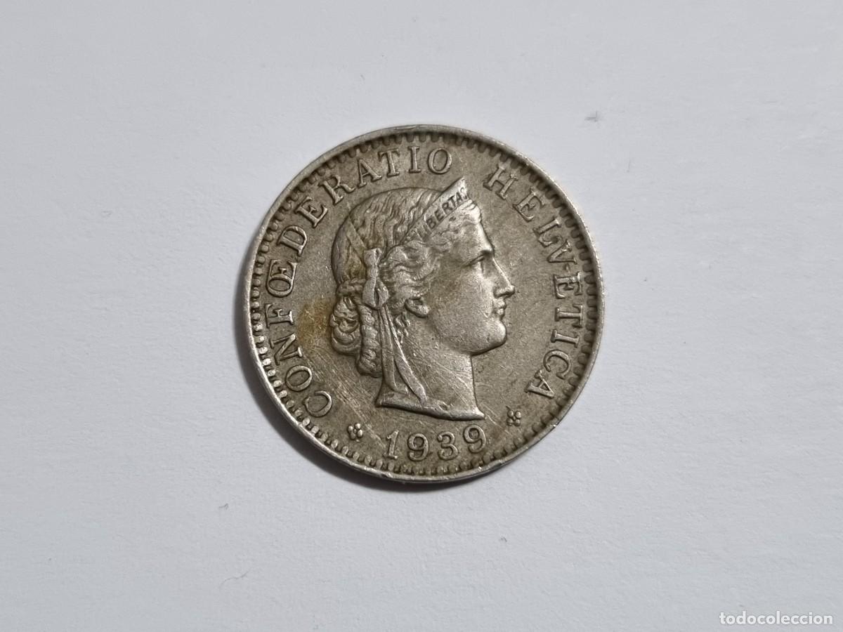 Monedas antiguas de Europa: Antigua Moneda Suiza 20 Rappen 1939 Confederacion Helvetica Coleccionista