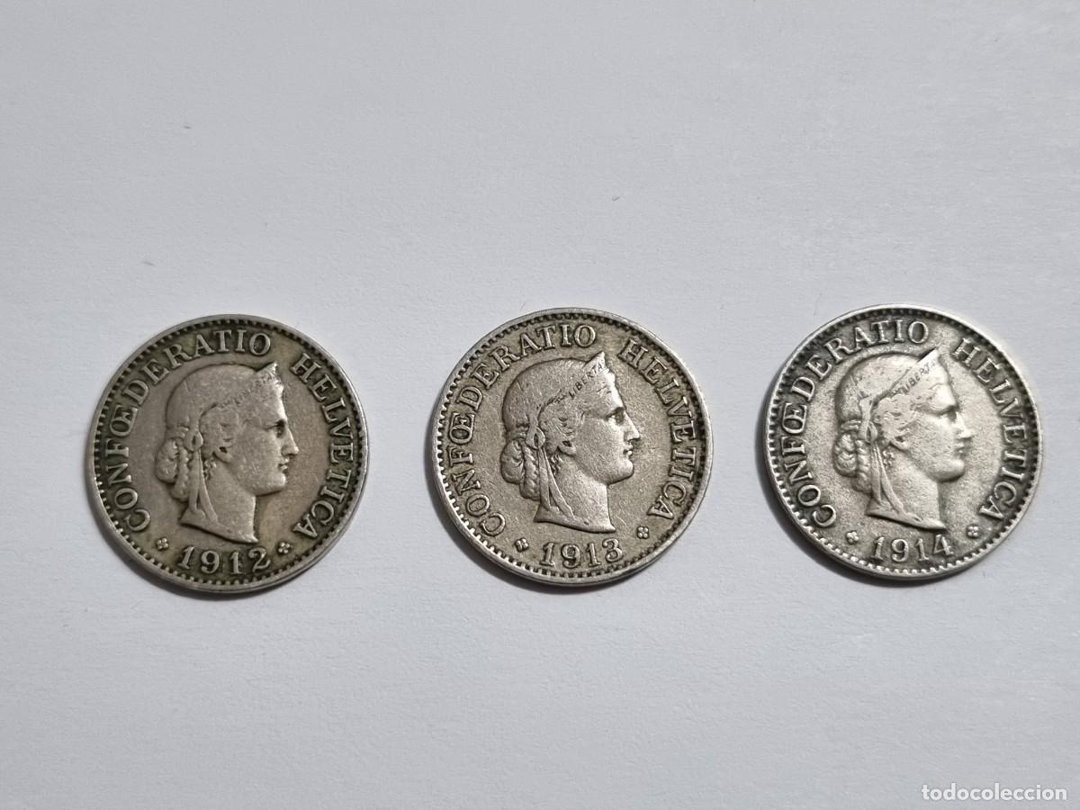 Monedas antiguas de Europa: Antigua Moneda Suiza 10 Rappen Serie 1912-1913-1914 Confederacion Helvetica