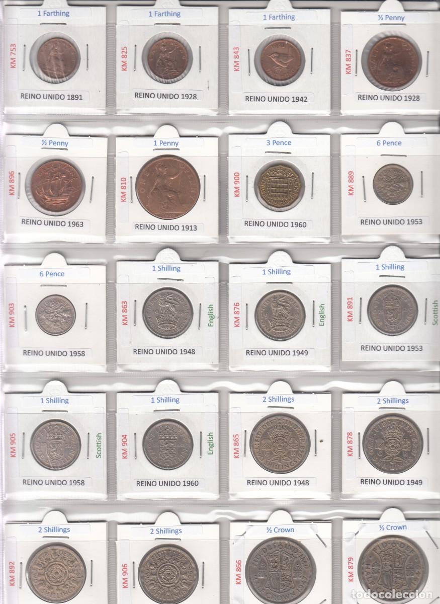 Monedas antiguas de Europa: REINO UNIDO: 48 MONEDAS VARIADAS