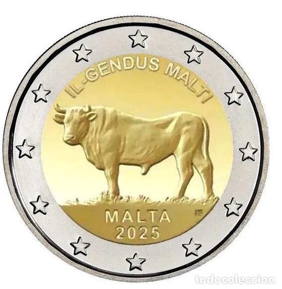 Monedas antiguas de Europa: 2 euros MALTA 2025 - VACA MALTESA - TORO MALTES