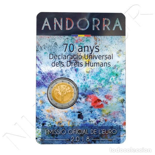 Monete antiche di Europa: 2 euros ANDORRA 2018 - 70 aniv. declaraci&oacute;n Universal de los Derechos Humanos