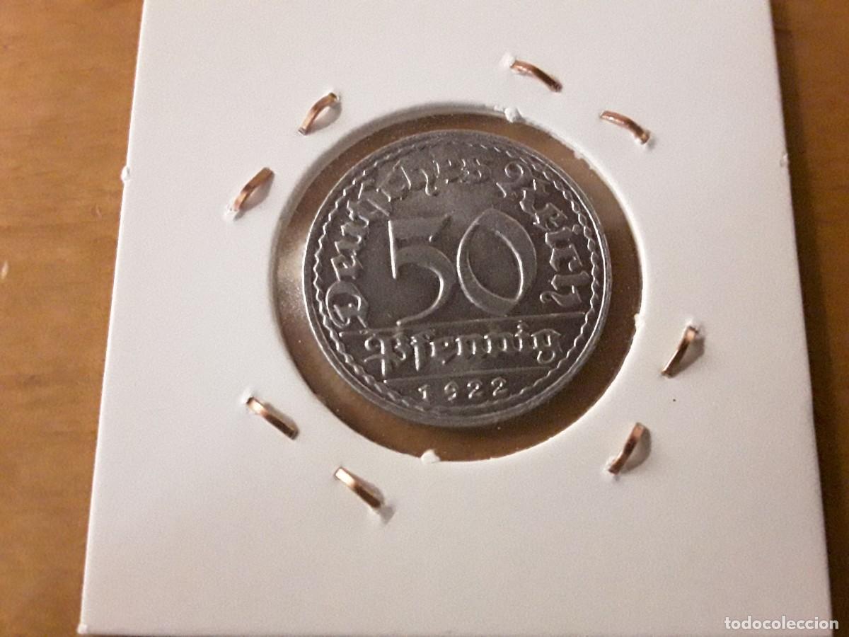 Monedas antiguas de Europa: ALEMANIA REPUBLICA DE WEIMAR - PRECIOSOS 50 PFENNIG A&Ntilde;O 1922 D. SIN CIRCULAR.