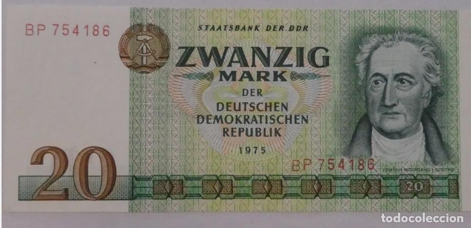Monedas antiguas de Europa: BILLETE DE LA DDR 20 MARCOS 1971