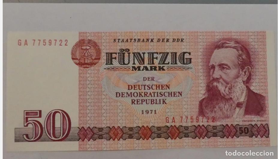 Monedas antiguas de Europa: BILLETE DE LA DDR 50 MARCOS 1971