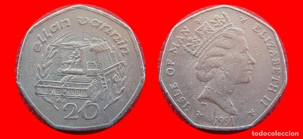 Monedas antiguas de Europa: 20 PENIQUES PENCE 1991 ISLA DE MAN-157172